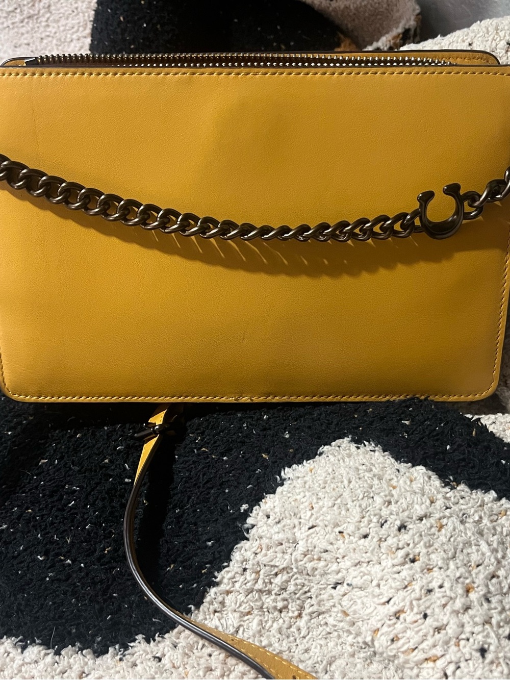 Coach Signature Chain Leather Crossbody Bag - Picture 6 of 9